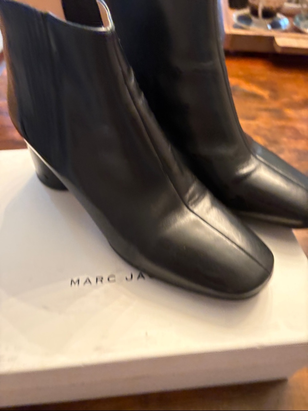 Marc Jacobs Black Leather Rocket Chelsea Boots